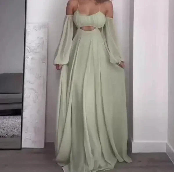 Orlaine – Charmerende off-shoulder maxikjole