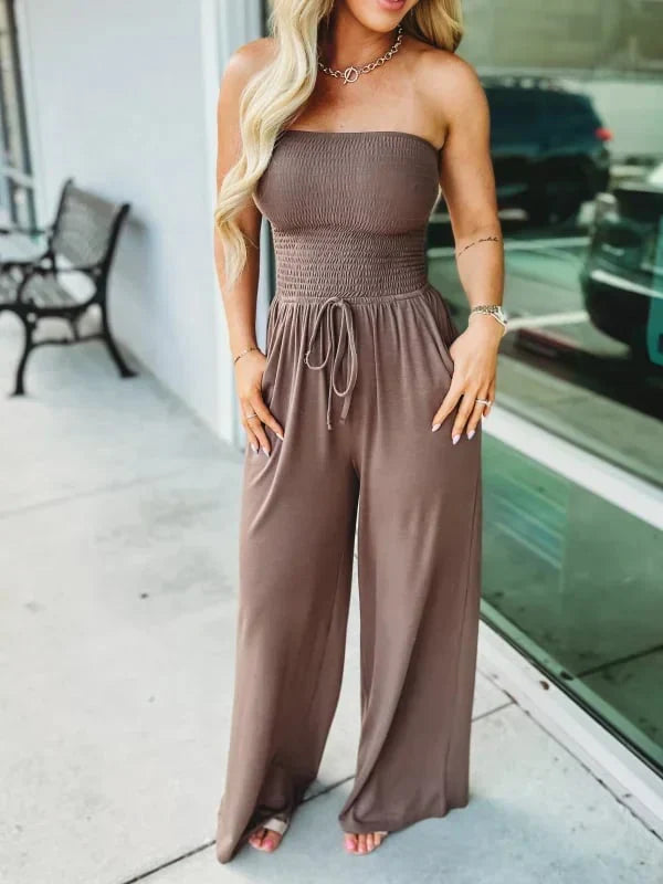Theodora – Stilfuld stropløs jumpsuit