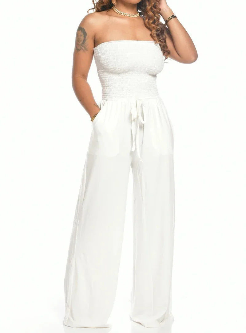 Theodora – Stilfuld stropløs jumpsuit