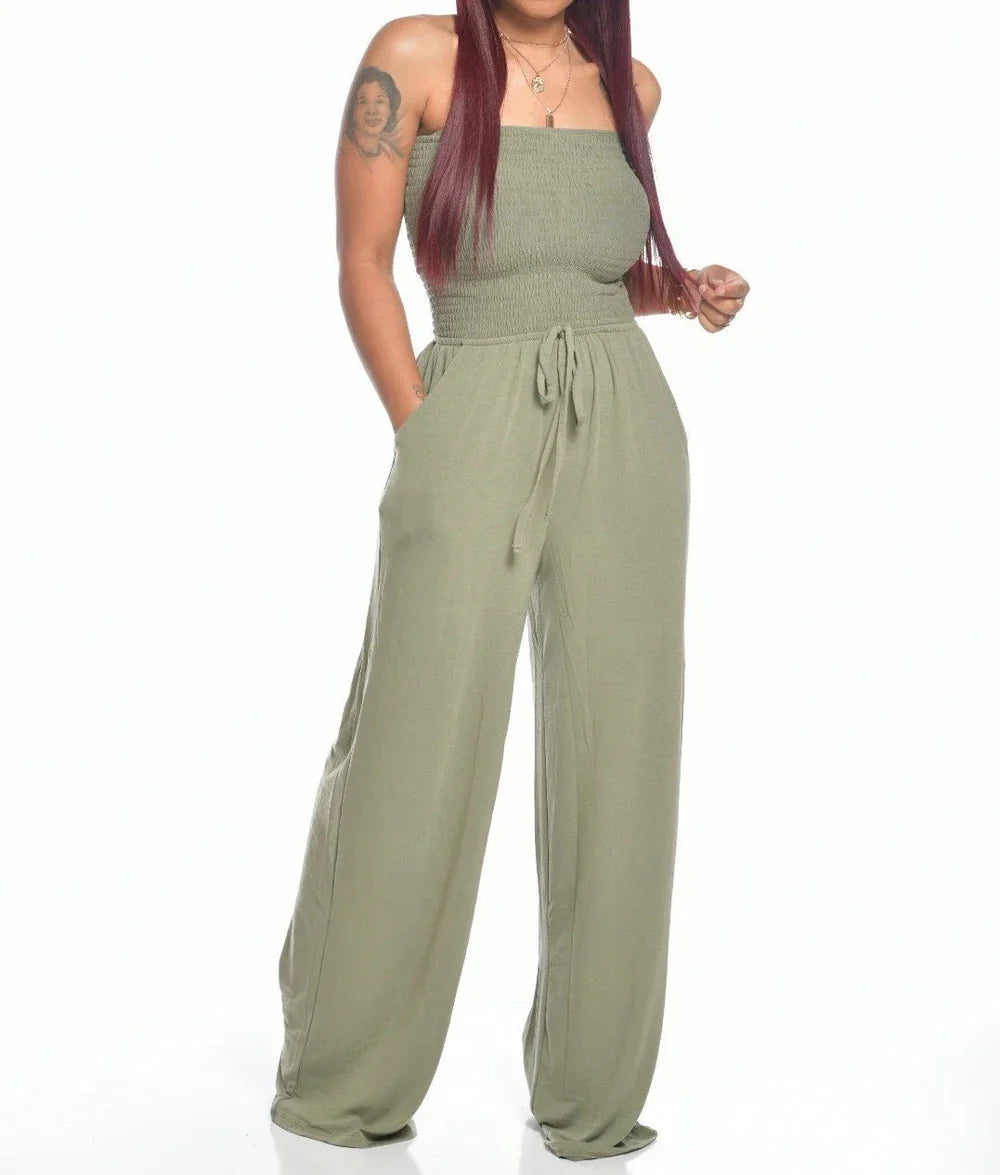 Theodora – Stilfuld stropløs jumpsuit