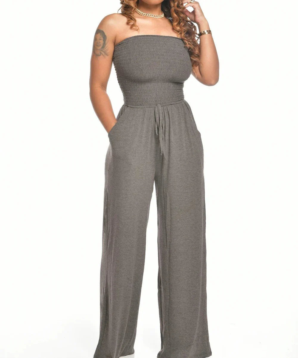 Theodora – Stilfuld stropløs jumpsuit