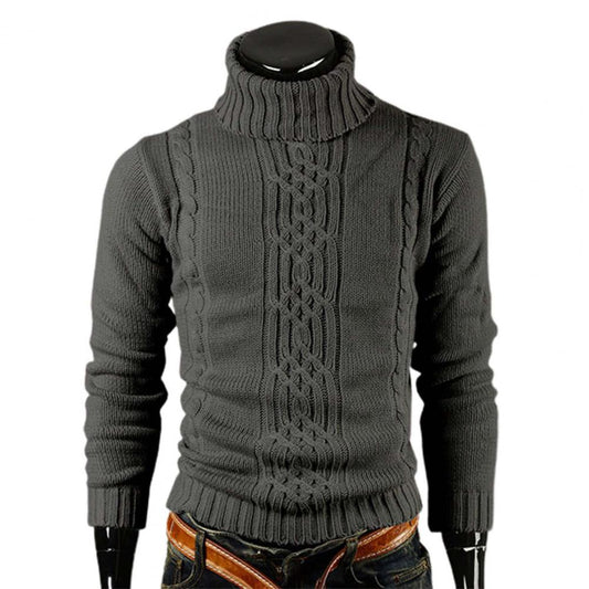 Turtleneck sweater i bomuld med kabelstrikmønster - Lucian
