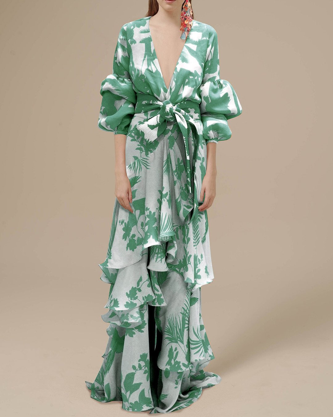 Benet - Festkjole i chiffon med print