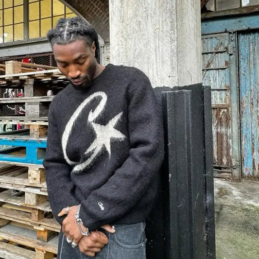 Alastair - Corteiz C Star strikket sweater