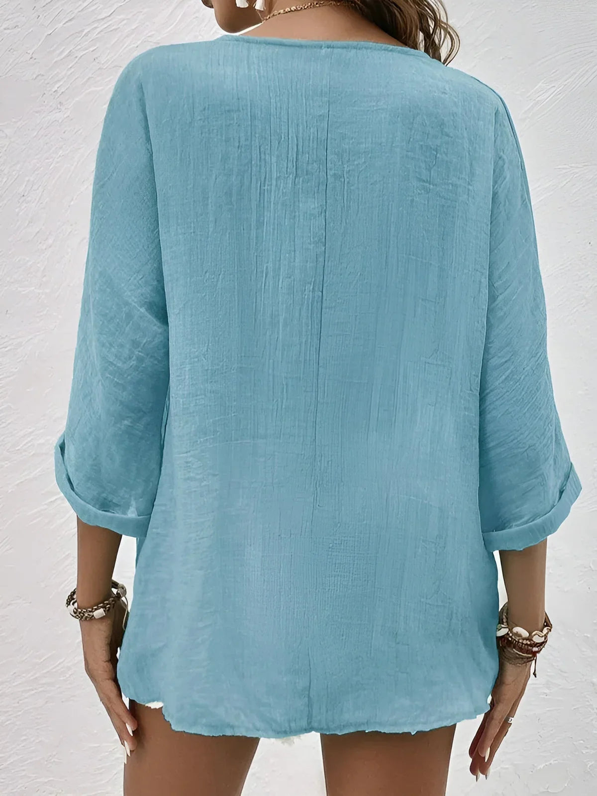 Seira – Bluse i bomuldshør med knapper