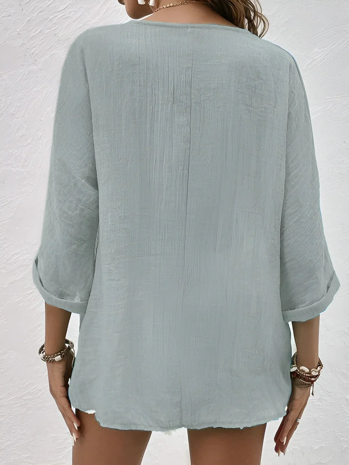 Seira – Bluse i bomuldshør med knapper